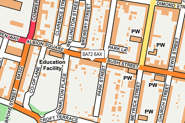 SA72 6AX map - OS OpenMap – Local (Ordnance Survey)