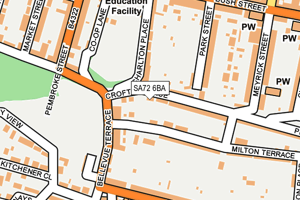 SA72 6BA map - OS OpenMap – Local (Ordnance Survey)