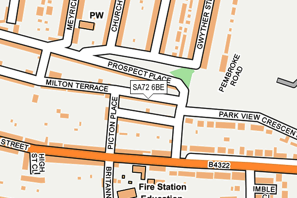 SA72 6BE map - OS OpenMap – Local (Ordnance Survey)