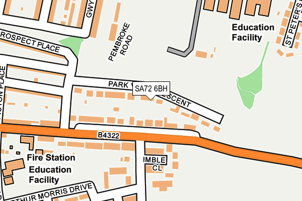 SA72 6BH map - OS OpenMap – Local (Ordnance Survey)