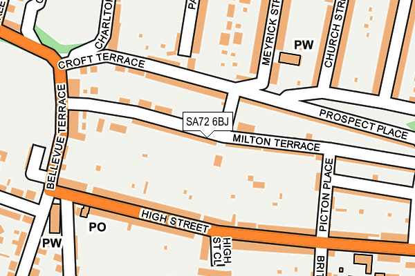 SA72 6BJ map - OS OpenMap – Local (Ordnance Survey)