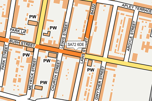 SA72 6DE map - OS OpenMap – Local (Ordnance Survey)