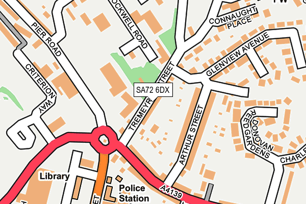 SA72 6DX map - OS OpenMap – Local (Ordnance Survey)