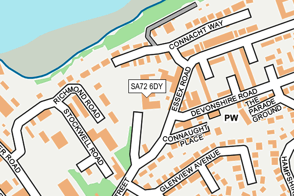 SA72 6DY map - OS OpenMap – Local (Ordnance Survey)