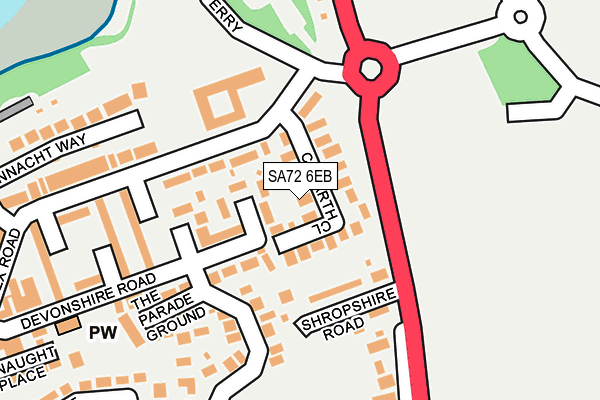 SA72 6EB map - OS OpenMap – Local (Ordnance Survey)