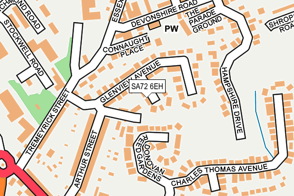 SA72 6EH map - OS OpenMap – Local (Ordnance Survey)