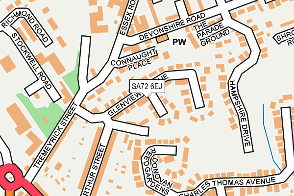SA72 6EJ map - OS OpenMap – Local (Ordnance Survey)