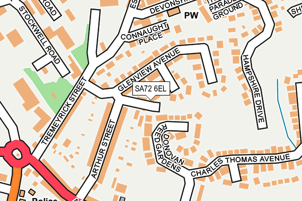 SA72 6EL map - OS OpenMap – Local (Ordnance Survey)
