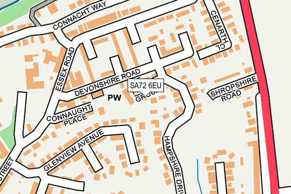 SA72 6EU map - OS OpenMap – Local (Ordnance Survey)