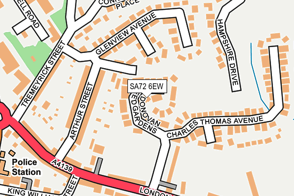 SA72 6EW map - OS OpenMap – Local (Ordnance Survey)