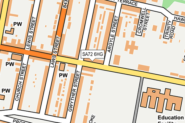 SA72 6HG map - OS OpenMap – Local (Ordnance Survey)