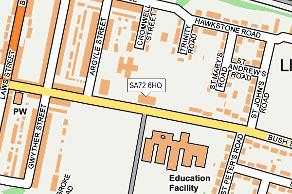 SA72 6HQ map - OS OpenMap – Local (Ordnance Survey)