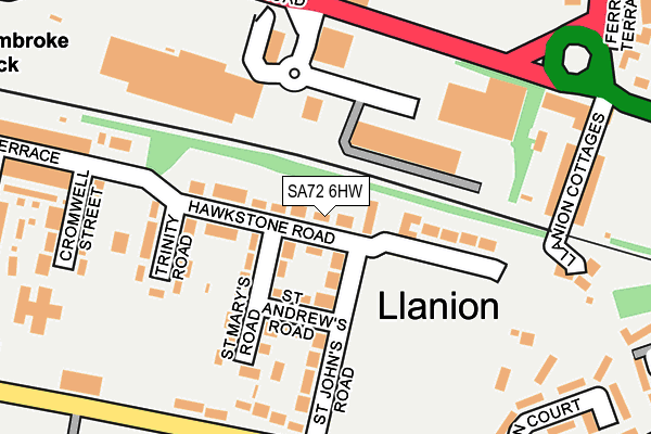 SA72 6HW map - OS OpenMap – Local (Ordnance Survey)