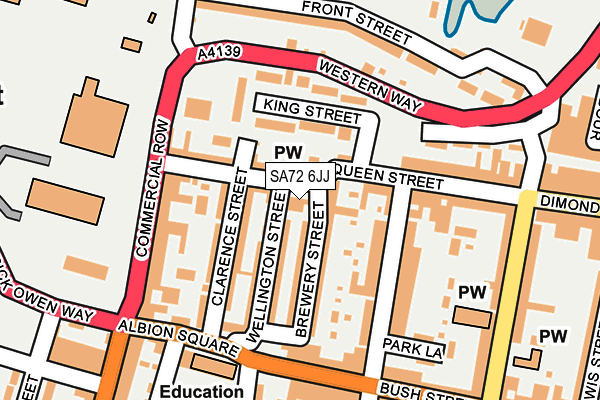 SA72 6JJ map - OS OpenMap – Local (Ordnance Survey)