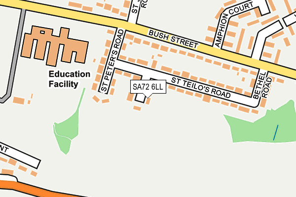 SA72 6LL map - OS OpenMap – Local (Ordnance Survey)