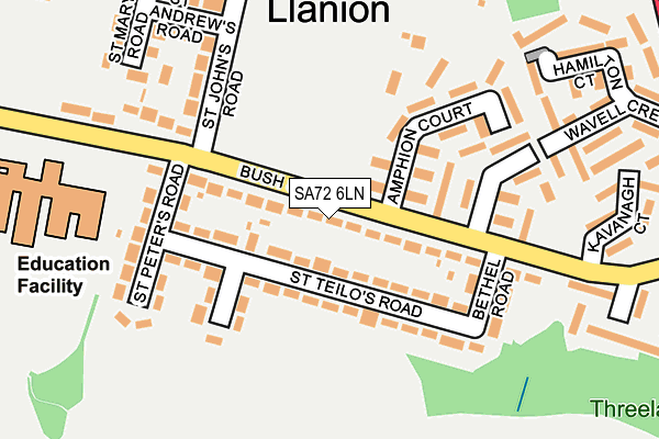 SA72 6LN map - OS OpenMap – Local (Ordnance Survey)