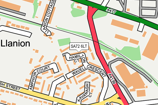 SA72 6LT map - OS OpenMap – Local (Ordnance Survey)