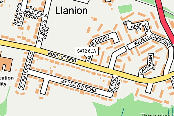 SA72 6LW map - OS OpenMap – Local (Ordnance Survey)