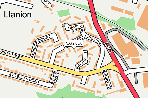 SA72 6LX map - OS OpenMap – Local (Ordnance Survey)