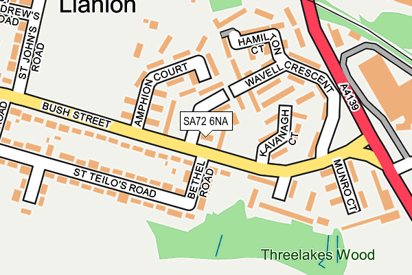 SA72 6NA map - OS OpenMap – Local (Ordnance Survey)