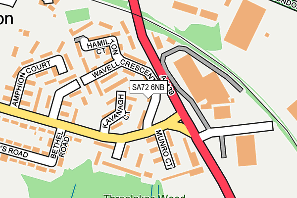 SA72 6NB map - OS OpenMap – Local (Ordnance Survey)