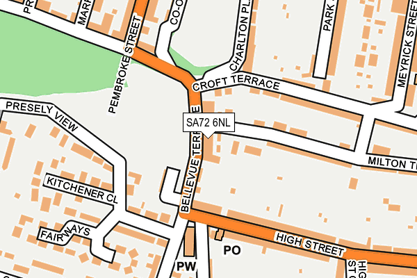 SA72 6NL map - OS OpenMap – Local (Ordnance Survey)