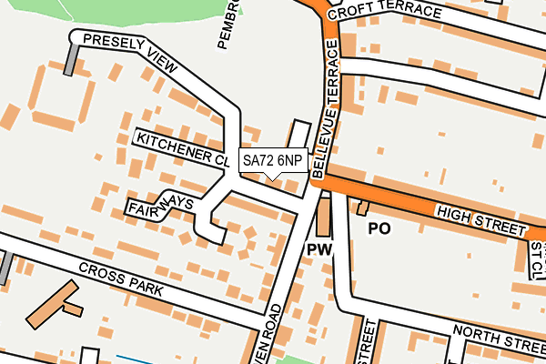 SA72 6NP map - OS OpenMap – Local (Ordnance Survey)