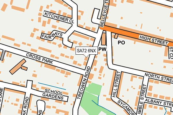 SA72 6NX map - OS OpenMap – Local (Ordnance Survey)