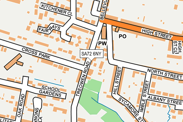 SA72 6NY map - OS OpenMap – Local (Ordnance Survey)