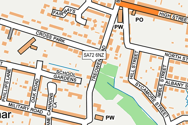 SA72 6NZ map - OS OpenMap – Local (Ordnance Survey)