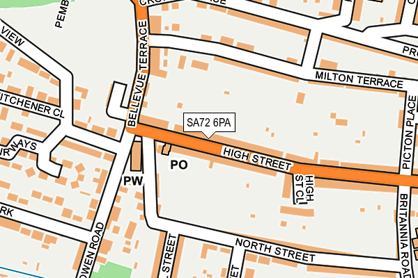 SA72 6PA map - OS OpenMap – Local (Ordnance Survey)