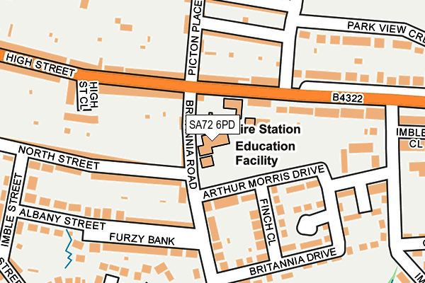 SA72 6PD map - OS OpenMap – Local (Ordnance Survey)