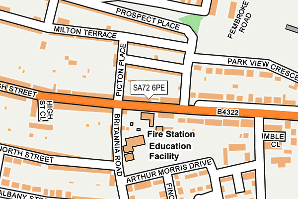 SA72 6PE map - OS OpenMap – Local (Ordnance Survey)