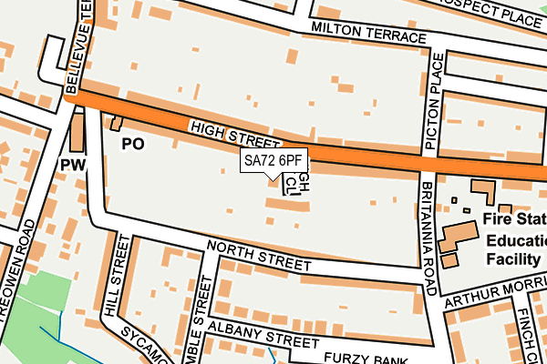 SA72 6PF map - OS OpenMap – Local (Ordnance Survey)