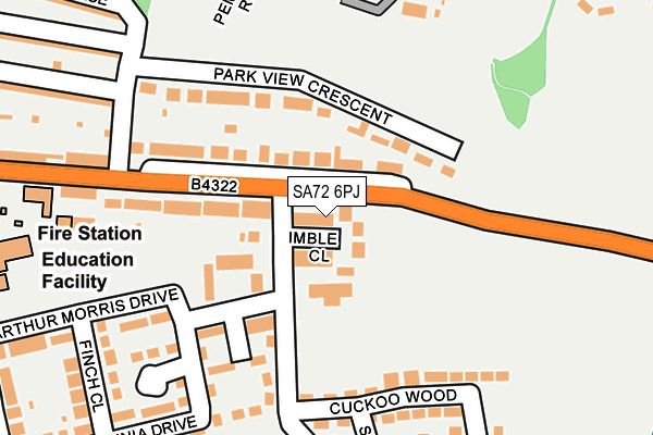 SA72 6PJ map - OS OpenMap – Local (Ordnance Survey)