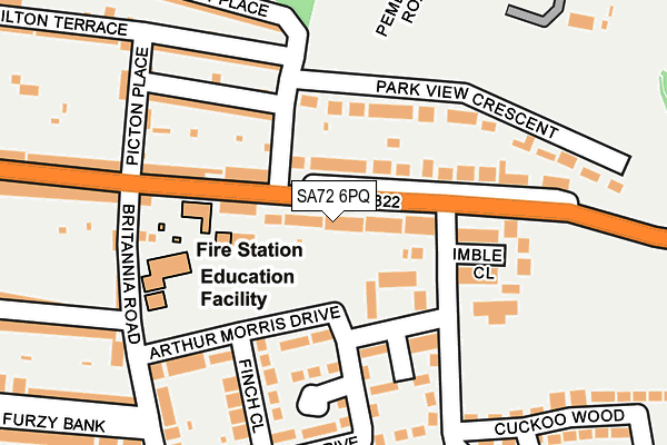 SA72 6PQ map - OS OpenMap – Local (Ordnance Survey)