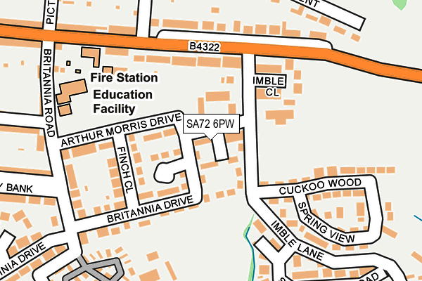 SA72 6PW map - OS OpenMap – Local (Ordnance Survey)