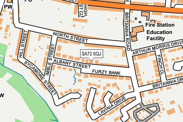 SA72 6QJ map - OS OpenMap – Local (Ordnance Survey)