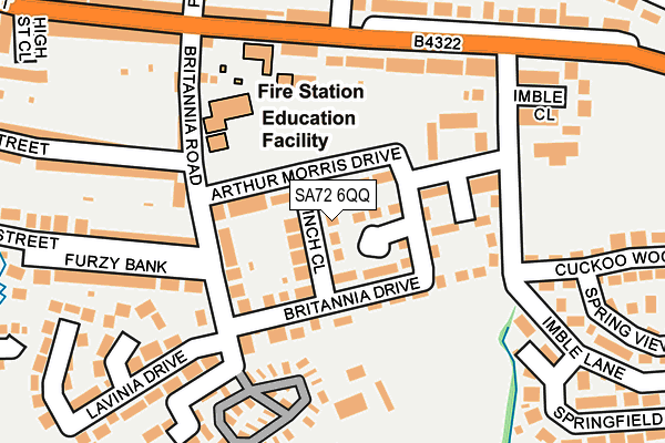 SA72 6QQ map - OS OpenMap – Local (Ordnance Survey)