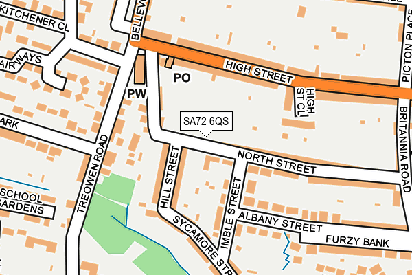 SA72 6QS map - OS OpenMap – Local (Ordnance Survey)