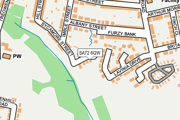 SA72 6QW map - OS OpenMap – Local (Ordnance Survey)