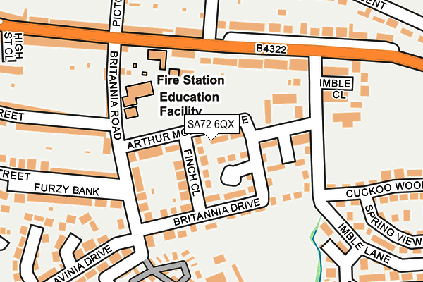 SA72 6QX map - OS OpenMap – Local (Ordnance Survey)