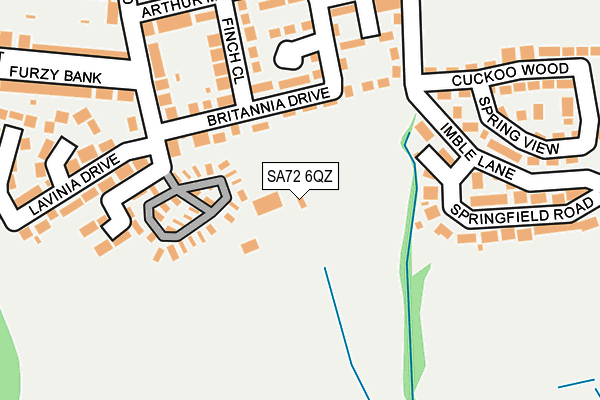 SA72 6QZ map - OS OpenMap – Local (Ordnance Survey)