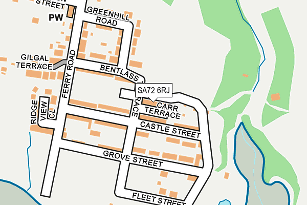 SA72 6RJ map - OS OpenMap – Local (Ordnance Survey)