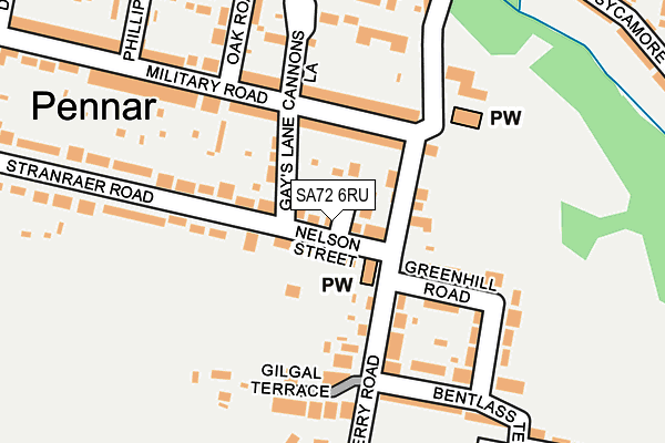 SA72 6RU map - OS OpenMap – Local (Ordnance Survey)