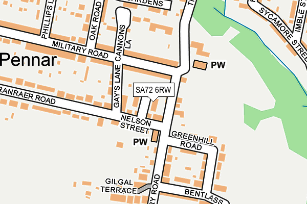 SA72 6RW map - OS OpenMap – Local (Ordnance Survey)