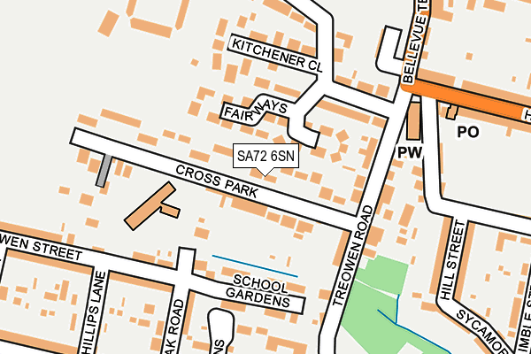 SA72 6SN map - OS OpenMap – Local (Ordnance Survey)