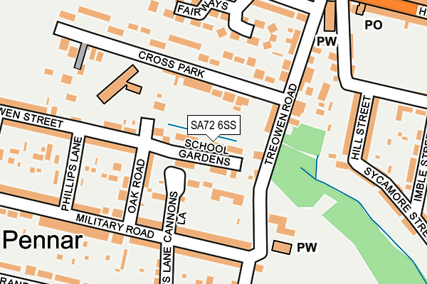 SA72 6SS map - OS OpenMap – Local (Ordnance Survey)