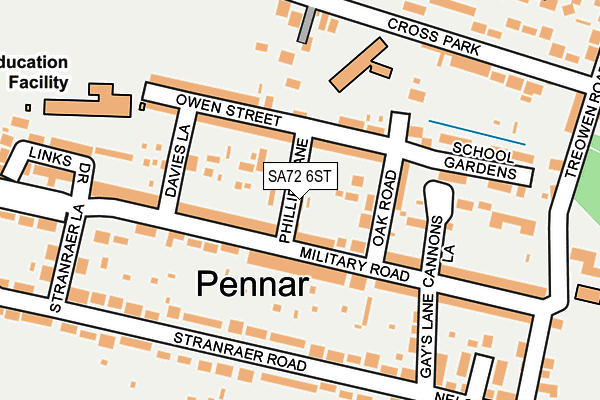 SA72 6ST map - OS OpenMap – Local (Ordnance Survey)
