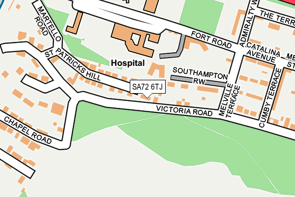 SA72 6TJ map - OS OpenMap – Local (Ordnance Survey)